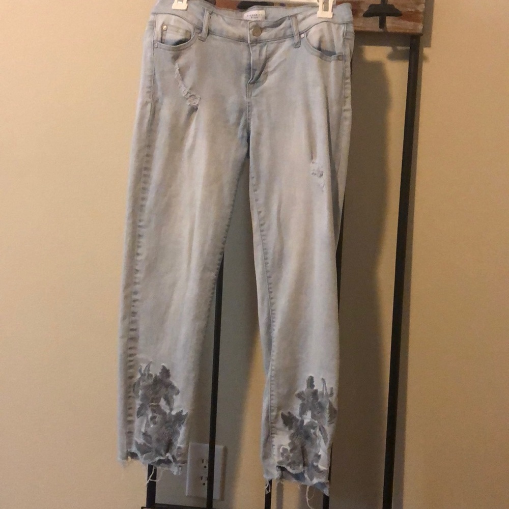 Floral bottom jeans